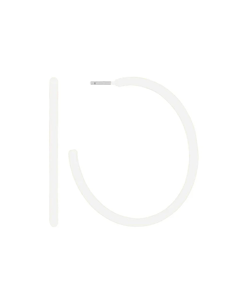 Sophia White Epoxy 40mm Hoop Earrings
