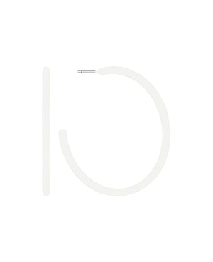 Sophia White Epoxy 40mm Hoop Earrings