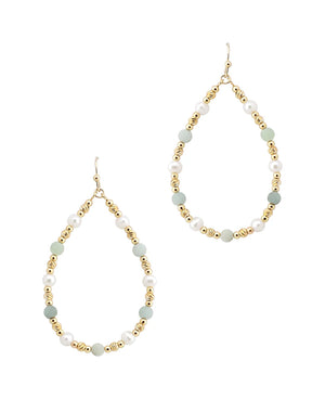 Amelia Amazonite Multi Bead Teardrop Earring