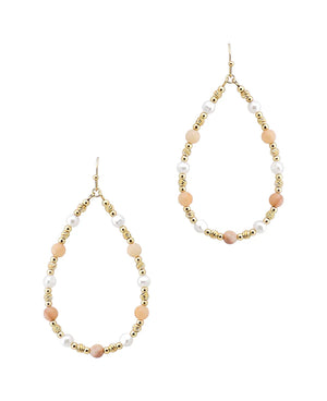 Amelia Baby Pink Multi Bead Teardrop Earring