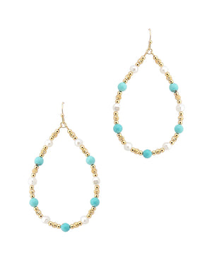 Amelia Turquoise Multi Bead Teardrop Earring