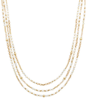 Evelyn Gold Glass & Pearl Layered Necklace