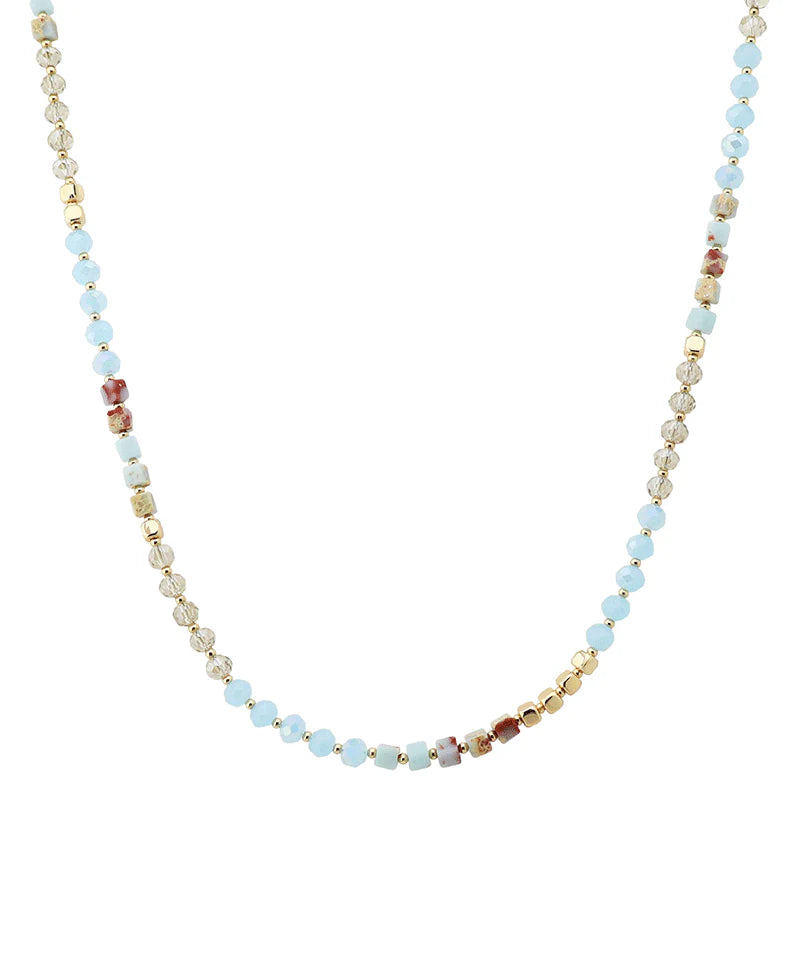 Bethany Aqua Multi Bead Necklace