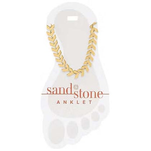 Gold Chevron Chain Sand & Stone Anklet