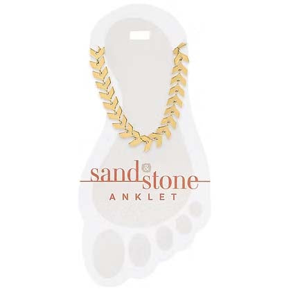 Gold Chevron Chain Sand & Stone Anklet
