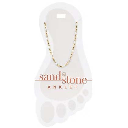 Gold Petite White Beaded Chain Sand & Stone Anklet