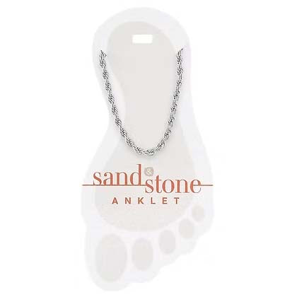 Silver Rope Chain Sand & Stone Anklet