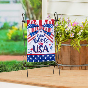 Evergreen Bless The USA Bow Applique Garden Flag - Thumbnail 5