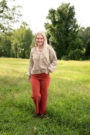 Softly Wild Taupe Cardigan