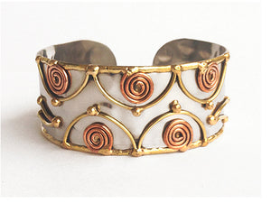 Copper Swirls Stainless Steel Anju Cuff Bracelet