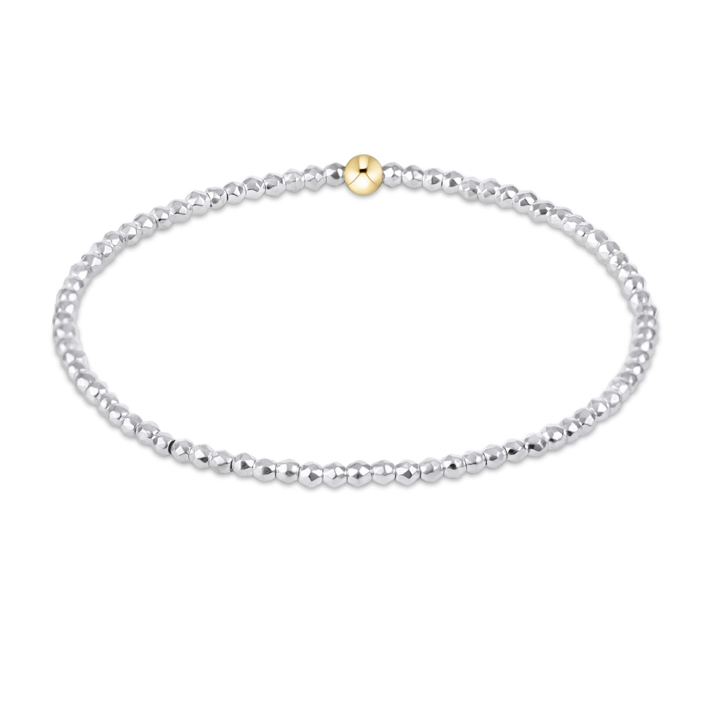 Enewton Bright Silver Faceted Hematite 2mm Bead Bracelet
