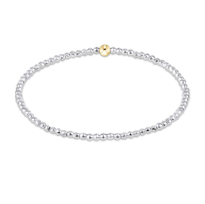 Enewton Bright Silver Faceted Hematite 2mm Bead Bracelet