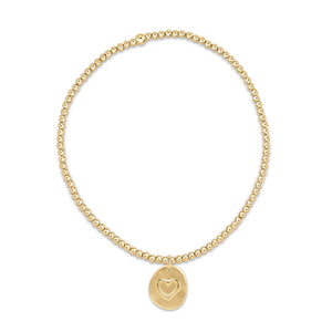 Enewton Small Inspire Love Gold Charm Classic Gold 2mm Bead Bracelet