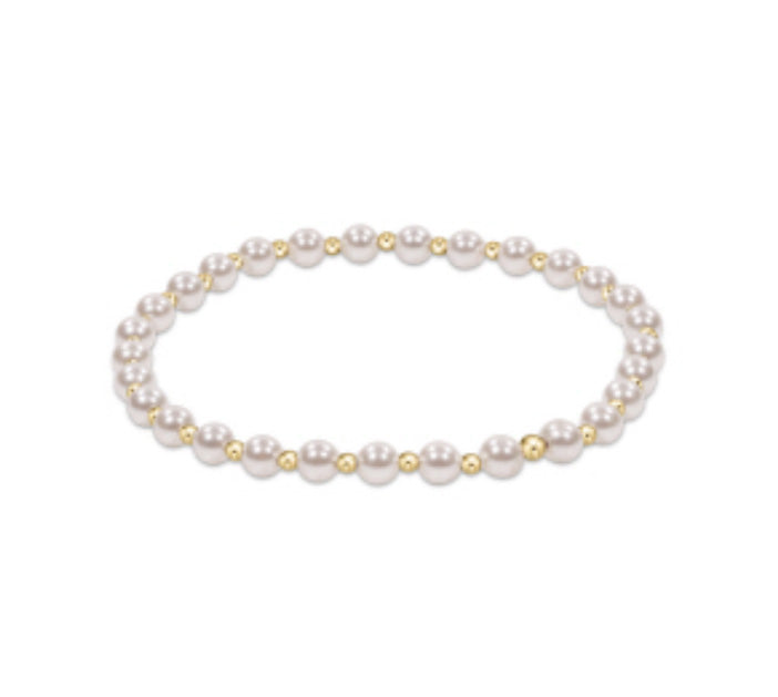 Enewton Pearl Classic Grateful Pattern Gold 4mm Bead Bracelet