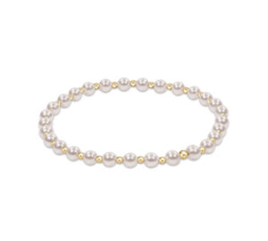 Enewton Pearl Classic Grateful Pattern Gold 4mm Bead Bracelet