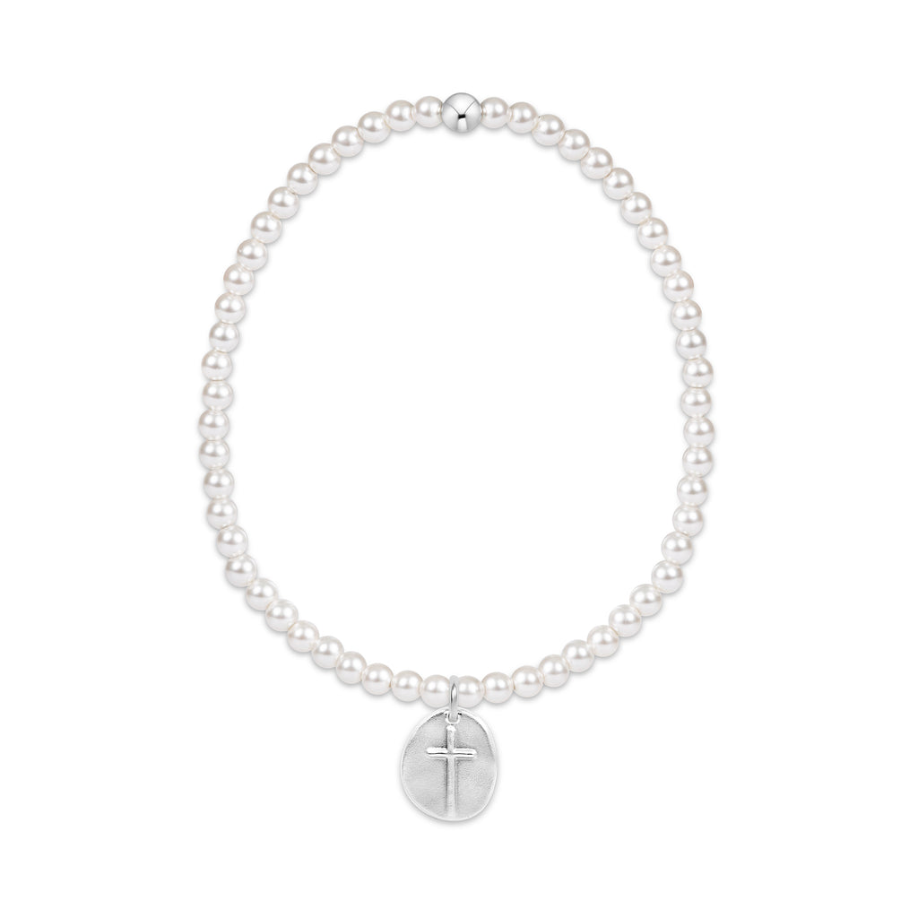 Enewton Small Inspire Sterling Silver Charm Classic Pearl 3mm Bead Bracelet
