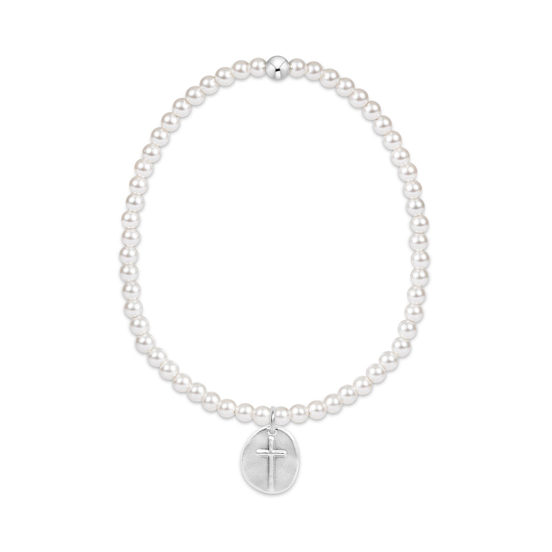 Enewton Extends Small Inspire Sterling Silver Charm Classic Pearl 3mm Bead Bracelet