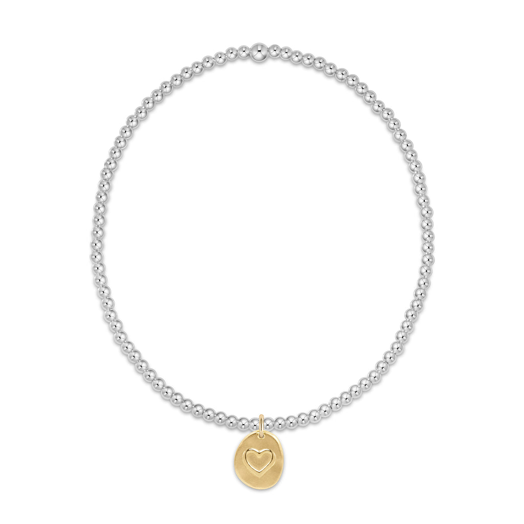 Enewton Small Inspire Love Gold Charm Classic Gold 2mm Sterling Silver Bead Bracelet