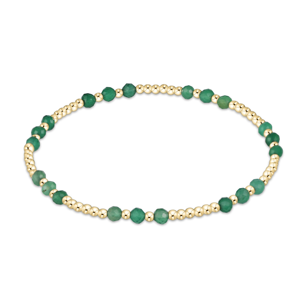 Enewton Green Onyx Gemstone Joy Pattern 3mm Gold Bead Bracelet