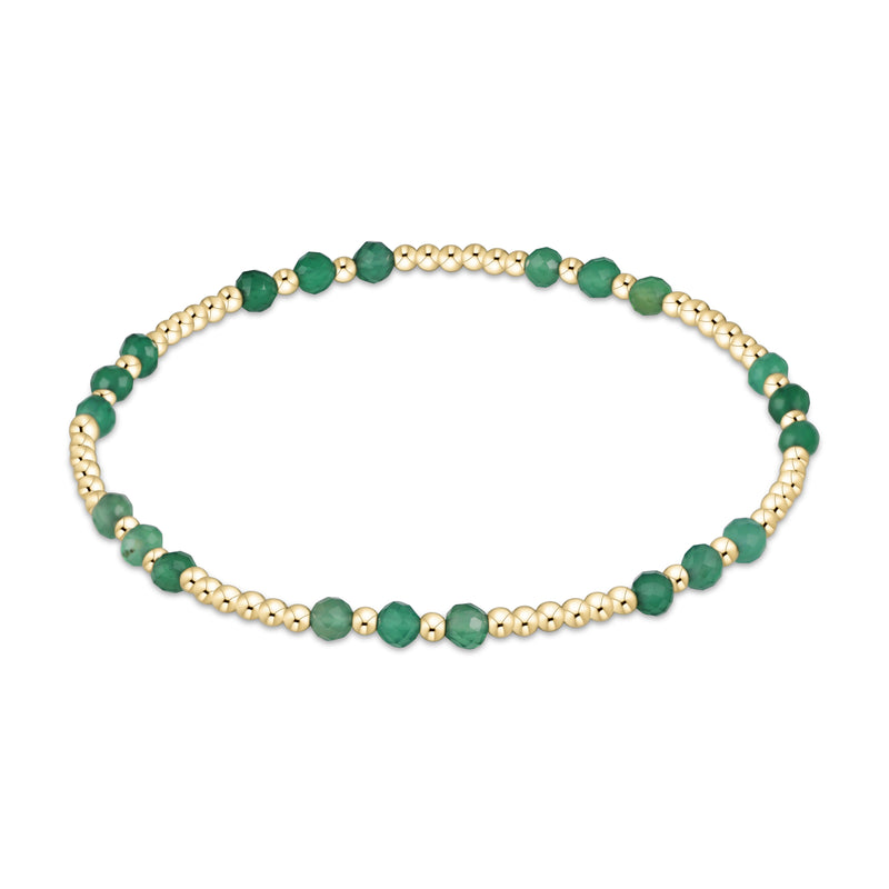 Enewton Green Onyx Gemstone Joy Pattern 3mm Gold Bead Bracelet