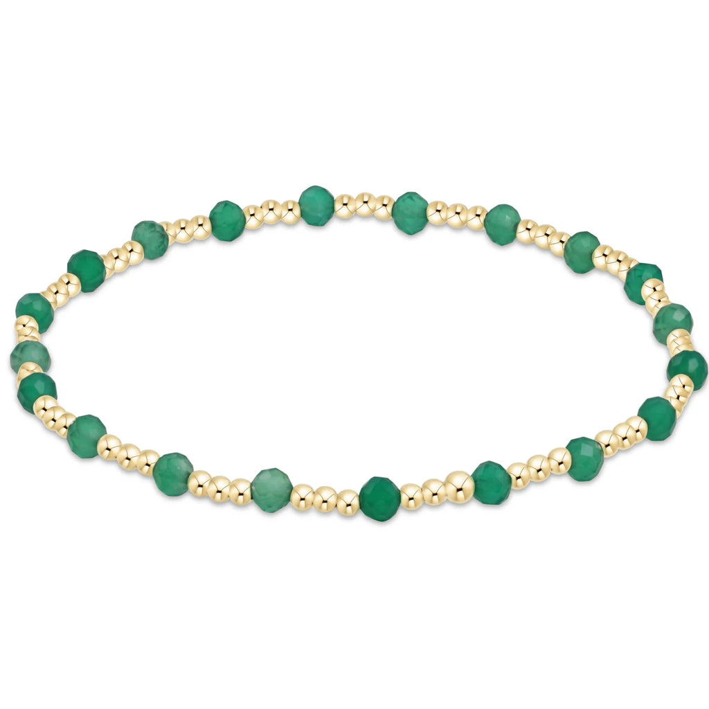Enewton Green Onyx Gold Sincerity Pattern 3mm Bead Bracelet