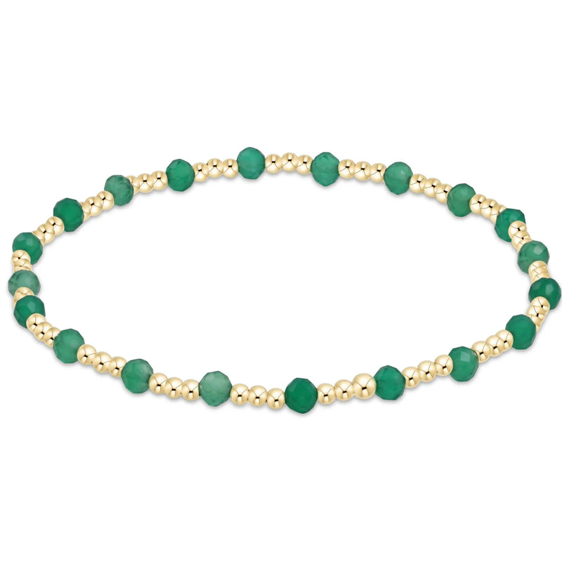 Enewton Green Onyx Gold Sincerity Pattern 3mm Bead Bracelet