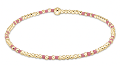 Enewton Bright Pink Hope Joy 2mm Gold Bead Bracelet