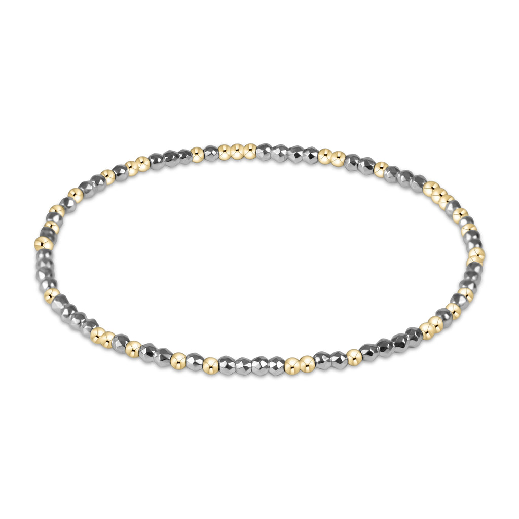 Enewton Bright Silver Faceted Hematite 2mm Hope Unwritten Bracelet