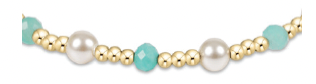 Enewton Pearl & Amazonite Sincerity Pattern 4mm Gold Bead Bracelet