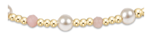 Enewton Pearl & Pink Opal Sincerity Pattern 4mm Gold Bead Bracelet
