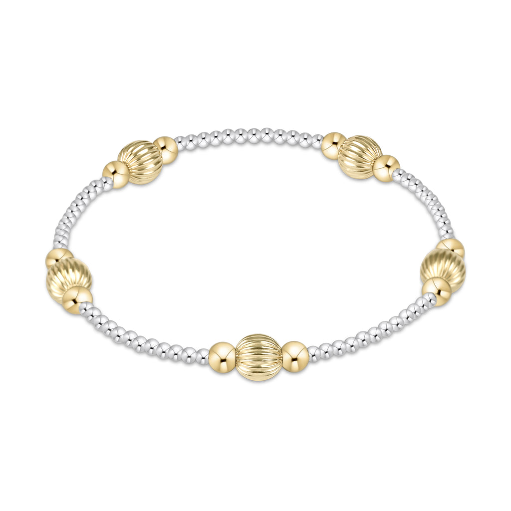 Enewton Purpose Dignity Pattern 6mm Mixed Metal Bead Bracelet