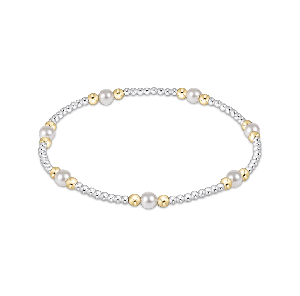 Enewton Pearl Purpose Pattern 4mm Mixed Metal Bead Bracelet