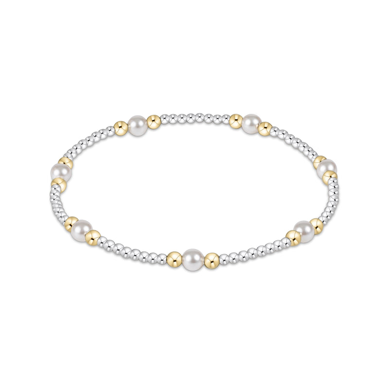 Enewton Pearl Purpose Pattern 4mm Mixed Metal Bead Bracelet
