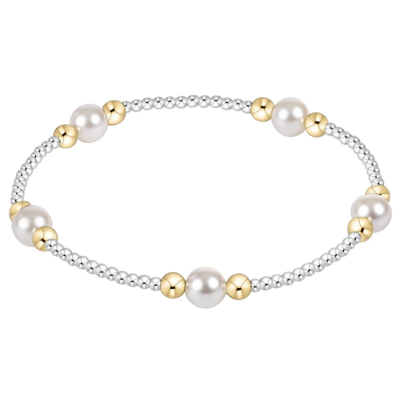 Enewton Pearl Purpose Pattern 6mm Mixed Metal Bead Bracelet