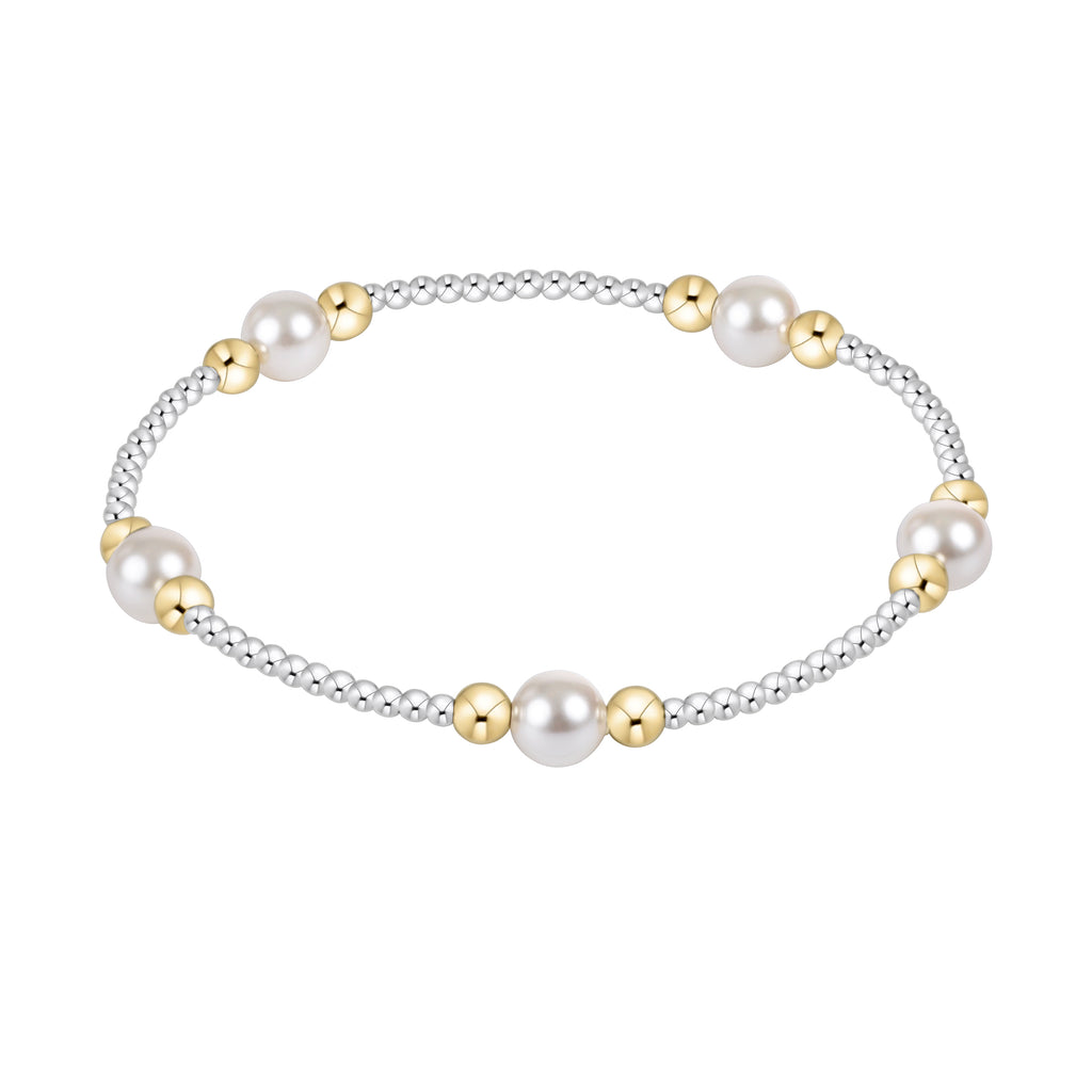 Enewton Pearl Purpose Pattern 6mm Mixed Metal Bead Bracelet