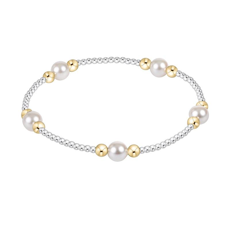 Enewton Pearl Purpose Pattern 6mm Mixed Metal Bead Bracelet