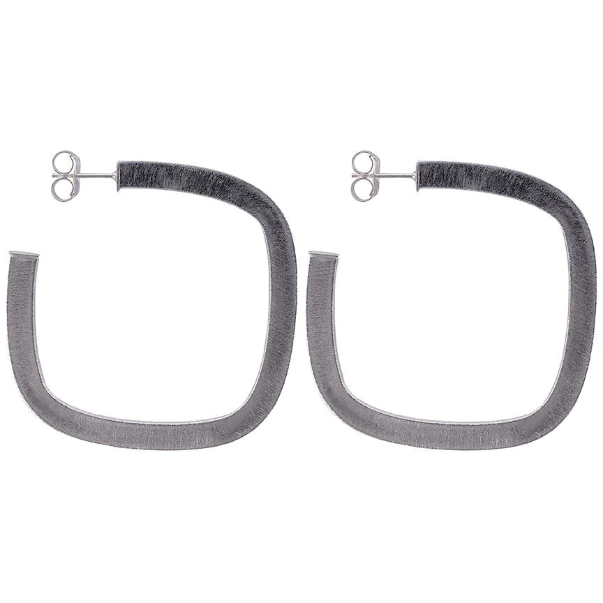 Silver Sheila Fajl Square Elisa Hoop Earrings