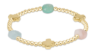 Enewton Signature Cross Admire Hot Mess Pattern 3mm Gold Bead Bracelet