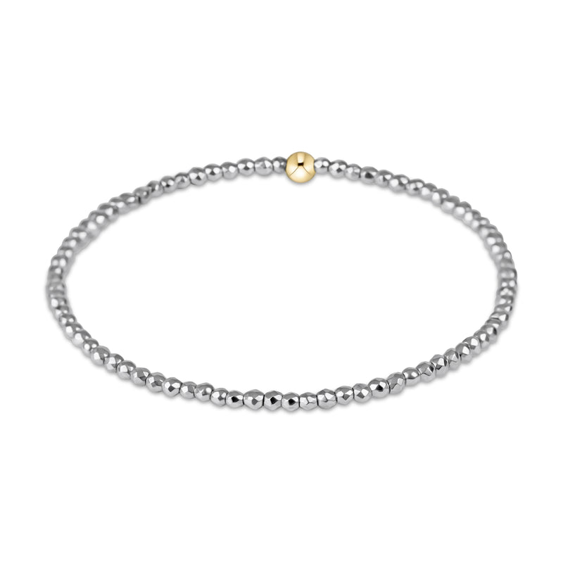 Enewton Silver Faceted Hematite 2mm Bead Bracelet