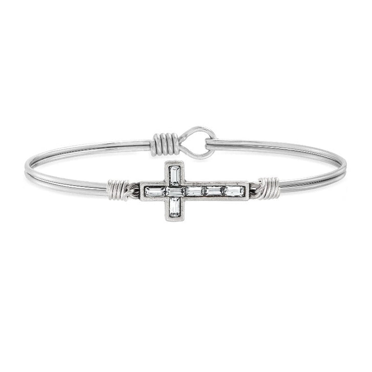 Luca + Danni Crystal Baguette Cross Bangle Bracelet