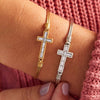 Luca + Danni Crystal Baguette Cross Bangle Bracelet