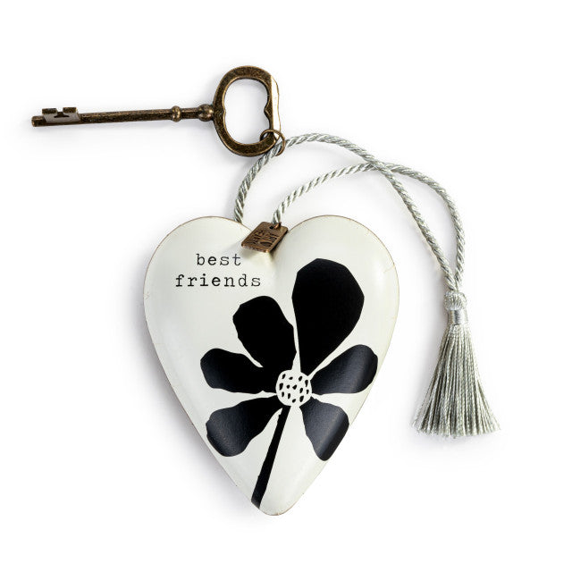 Best Friends Bold Floral Art Heart