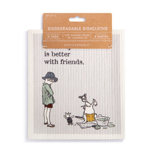 Better With Friends Winnie The Pooh Biodegradable Dish Cloth Set