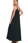 Camille Black V-Neck Maxi Dress