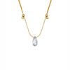 &Livy Blue Shade On Gold Hyevibe Crystal Slider Necklace