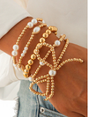 Bow Pearl Beaded Stack Bracelet Set