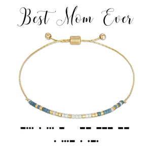 Best Mom Ever Dot & Dash Morse Code Bracelet