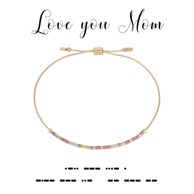 Love You Mom Dot & Dash Morse Code Bracelet