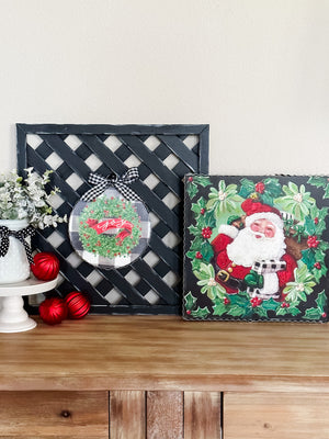 Roundtop Collection Hamilton Holly Santa Print