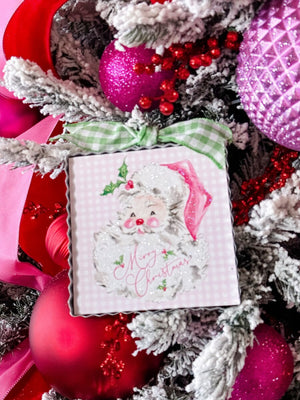 Roundtop Collection Beck's Pink Santa Mini Print